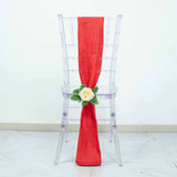 5 Pack | Red Accordion Crinkle Taffeta Chair Sashes - 6inch x 106inch