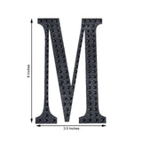 6 inch Black Decorative Rhinestone Alphabet Letter Stickers DIY Crafts - M