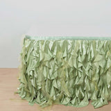 14ft Sage Green Curly Willow Taffeta Table Skirt