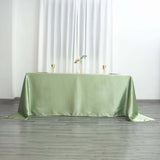 90x132Inch Sage Green Satin Seamless Rectangular Tablecloth