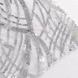 5 Pack Silver Wave Chair Sash Bands With Embroidered Sequins