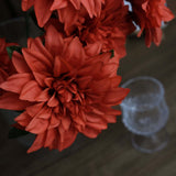 2 Bouquets | 20inch Dusty Rose Artificial Silk Dahlia Flower Spray Bushes