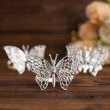 4 Pack | Silver Metal Butterfly Napkin Rings, Decorative Laser Cut Cloth Napkin Holders