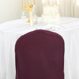 10 Pack Burgundy Polyester Banquet Chair Covers, Reusable Stain Resistant Slip On Chair Covers