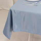 Dusty Blue Seamless Lamour Satin Square Table Overlay- 54inch