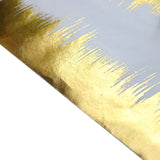 108inch Metallic Gold / White Icicle Print Non-Woven Foil Table Runner