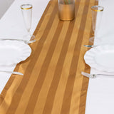 12x108inch Gold Satin Stripe Table Runner, Elegant Tablecloth Runner