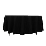 108" Black Cotton Blend Round Tablecloth