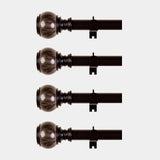 42-126inch Adjustable Curtain Rod Set, Chocolate Brown, Marble Finials