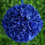 4 Pack | 7inch Royal Blue Artificial Silk Hydrangea Kissing Flower Balls