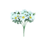 4 Bushes | 11inch Baby Blue Artificial Silk Daisy Flower Bouquet Branches