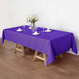 60"x102" Purple Polyester Rectangular Tablecloth