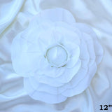 4 Pack | 12inch Large White Real Touch Artificial Foam DIY Craft Roses