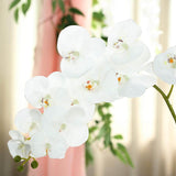 2 Stems | 40inch Tall White Artificial Silk Orchid Flower Bouquets