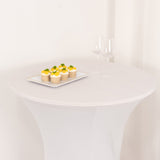 White Highboy Spandex Cocktail Table Cover, Fitted Stretch Tablecloth