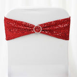 5 pack | 6x15 Red Sequin Spandex Chair Sash