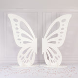 4ft White Wooden Butterfly Wings Photo Background Party Prop, Large Self-Standing Butterfly Backdrop