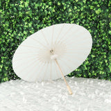 2 Pack | White 32inch Parasol Paper/Bamboo Umbrellas Wedding Party Favors