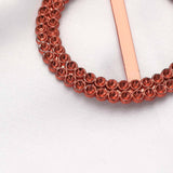 Terracotta (Rust) Diamond Circle Napkin Ring Pin Brooch, Rhinestone Chair Sash Bow Buckle