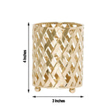 2 Pack | 4inch Gold Metal Diamond Cut Votive Candle Holders