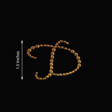 12 Pack | 1.5inch Gold Rhinestone Monogram Letter Jewel Sticker Self Adhesive DIY Diamond Decor - D