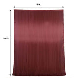 8ftx10ft Burgundy Satin Formal Event Backdrop Drape, Window Curtain Panel