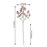 4 Stems | 27inch Fuchsia Artificial Silk Babys Breath Gypsophila Flowers