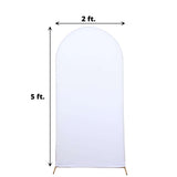 5ft Matte White Spandex Fitted Chiara Backdrop Stand Cover For Round Top Wedding Arch