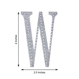 4Inch Silver Decorative Rhinestone Alphabet Letter Stickers DIY Crafts - W