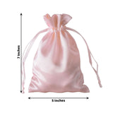 12 Pack | 5x7inch Blush Rose Gold Satin Drawstring Wedding Party Favor Gift Bags