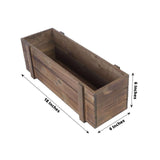 18"x6" | Smoked Brown Rustic Natural Wood Planter Box With Removable Plastic Liners