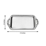 12 Pack | 4inch Silver Rectangular Mini Party Favor Candy Tray Treat Gift Display Serving Plate