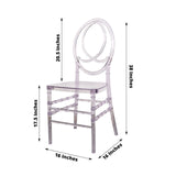 Stackable Clear Acrylic Phoenix Chiavari Ghost Chair, Transparent Resin Armless Oval Back