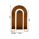 Set of 2 Brown Spandex Fitted Wedding Arch Covers for Round Top and Double Arch