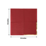 50 Pack Burgundy Disposable Cocktail Napkins with Gold Foil Edge