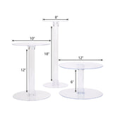 3-Tier Clear Acrylic Cake Stand Set, Cupcake Holder Dessert Pedestals