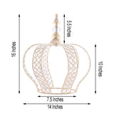 16inch Metallic Gold Crystal-Bead Royal Crown Cake Topper, Centerpiece