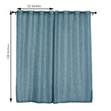 2 Pack | Handmade Blue Faux Linen Curtains 52inch x 108inch Curtain Panels With Chrome Grommets