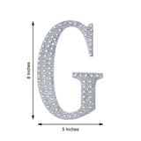 8 Inch Silver Decorative Rhinestone Alphabet Letter Stickers DIY Crafts - G