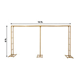 6ftx12ft Gold Rectangular Arbor - Freestanding 6' High Over the Table Stand, Backdrop Stand