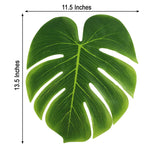 12 Leaves | Green Artificial Decorative Tropical Monstera Palm Leaves