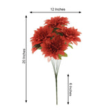 2 Bouquets | 20inch Dusty Rose Artificial Silk Dahlia Flower Spray Bushes