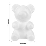 2 Pack | 7inch DIY White 3D Modeling StyroFoam Bears, Polystyrene Craft Foam Animals