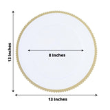 6 Pack 13inch Clear Sunray Wavy Gold Rim Acrylic Plastic Charger Plates Round Dinner Charger Plates