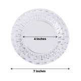 10 Pack | 7inch Clear Basketweave Rim Disposable Salad Plates, Plastic Dessert Appetizer Plates