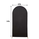 5ft Matte Black Spandex Fitted Wedding Arch Cover For Round Top Chiara Backdrop Stand