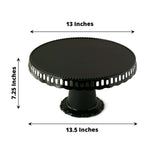 4 Pack | 13inch Black Round Footed Reusable Plastic Pedestal Cake Stands