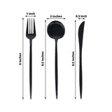 60 Pack Plastic Silverware Set, Black Heavy Duty Disposable Sleek Utensil Cutlery
