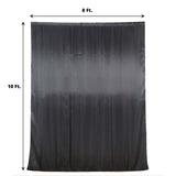 8ftx10ft Black Satin Formal Event Backdrop Drape, Window Curtain Panel