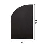 8ft Black Spandex Fitted Wedding Arch Cover For Half Moon Top Chiara Backdrop Stand